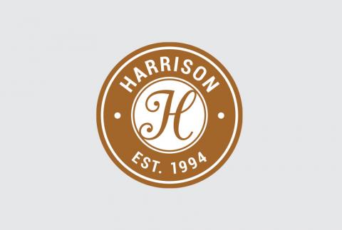 Harrison logo in brown