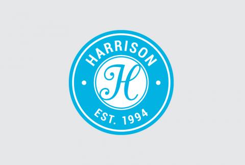 Harrison logo in blue