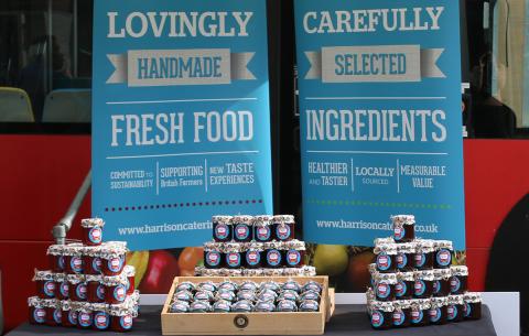 Jars of jam stacked at event stall