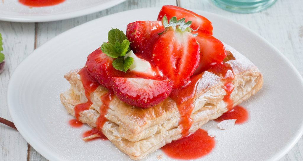 fresh strawberry tart on a plate