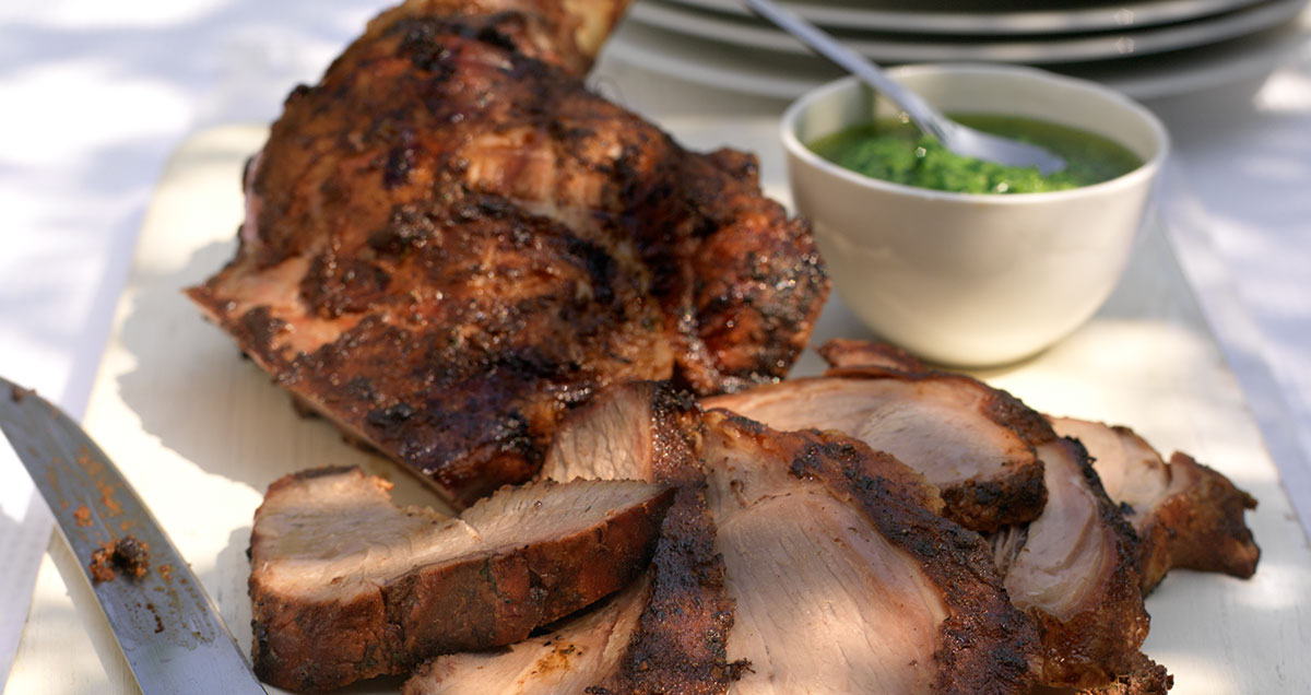 a platter of BBQ lamb slices