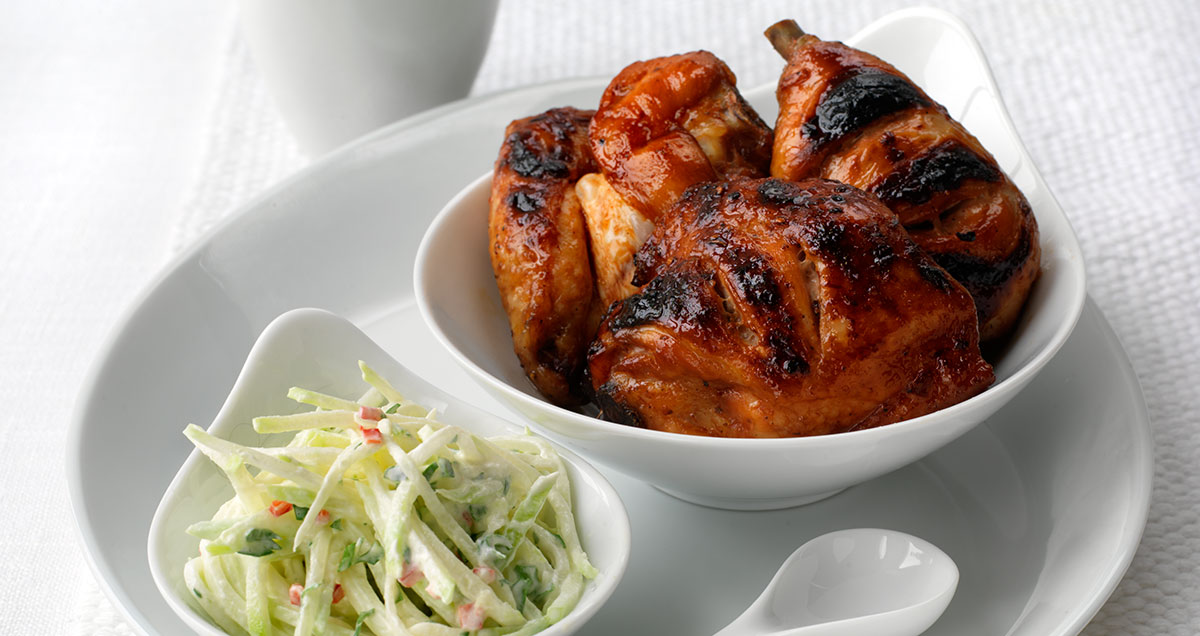 BBQ chicken with chow chow coleslaw