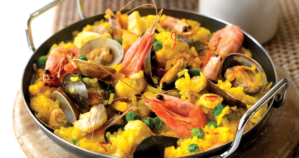 A dish of paella