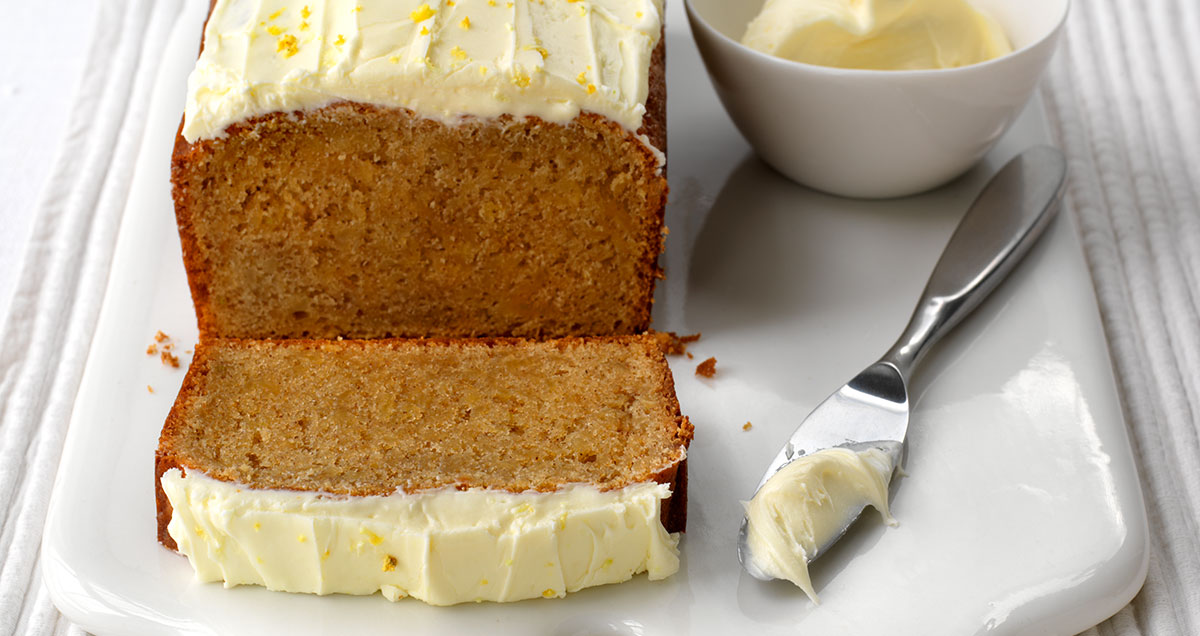 A loaf of parsnip and lemon cake