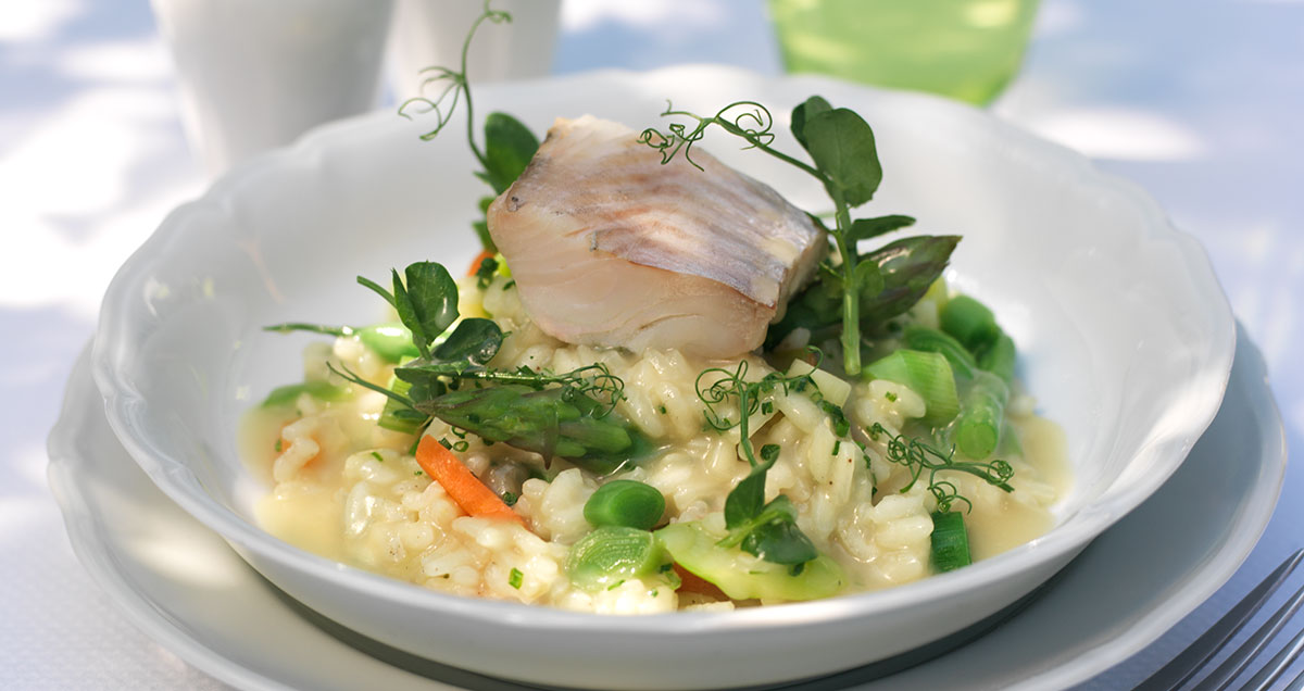 A dish of haddock risotto