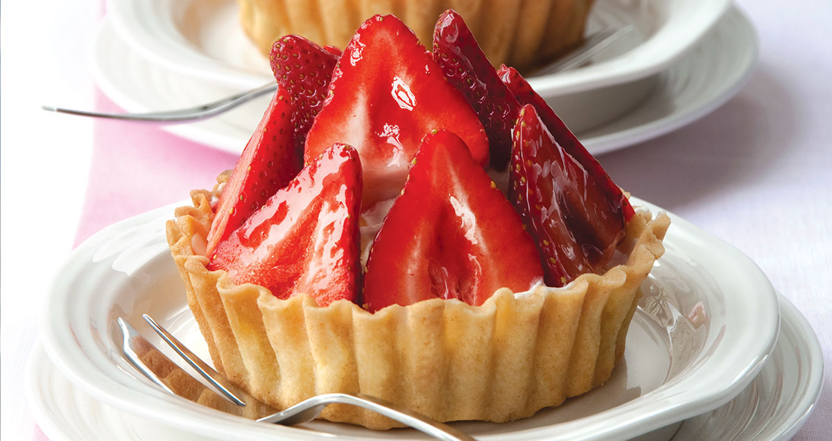 close-up of a strawberry tart